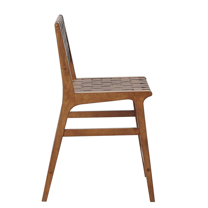 Oslo - Faux Leather Woven Counter Stool 24"H - Brown - Simple Home Plus