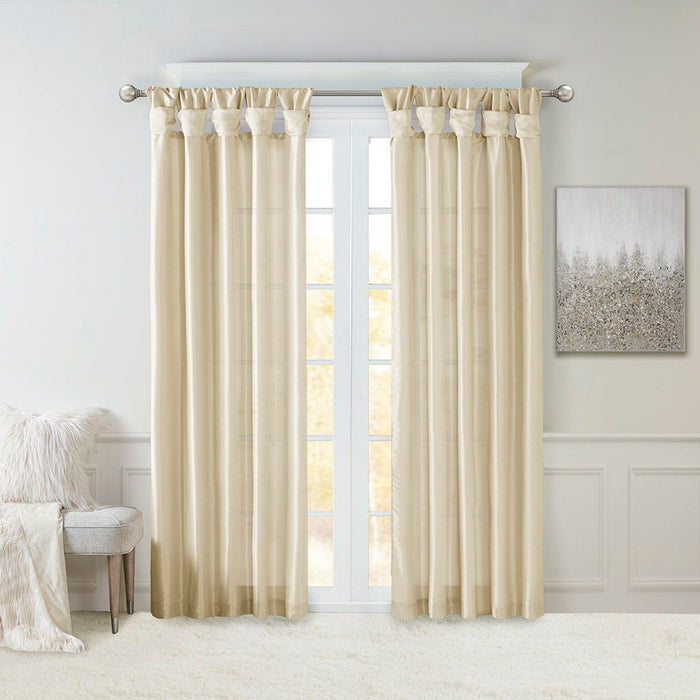 Emilia - Twist Tab Lined Window Curtain - Champagne - Simple Home Plus