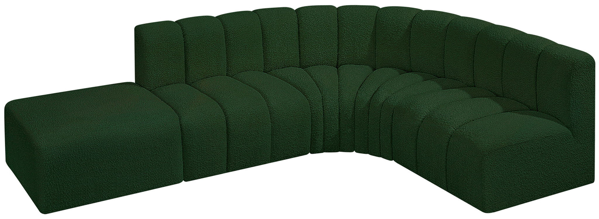 Arc - Boucle Fabric 5 Piece Corner Modular Sofa - Simple Home Plus