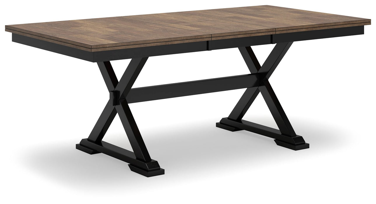 Wildenauer - Brown / Black - Rectangular Dining Extension Table - Simple Home Plus