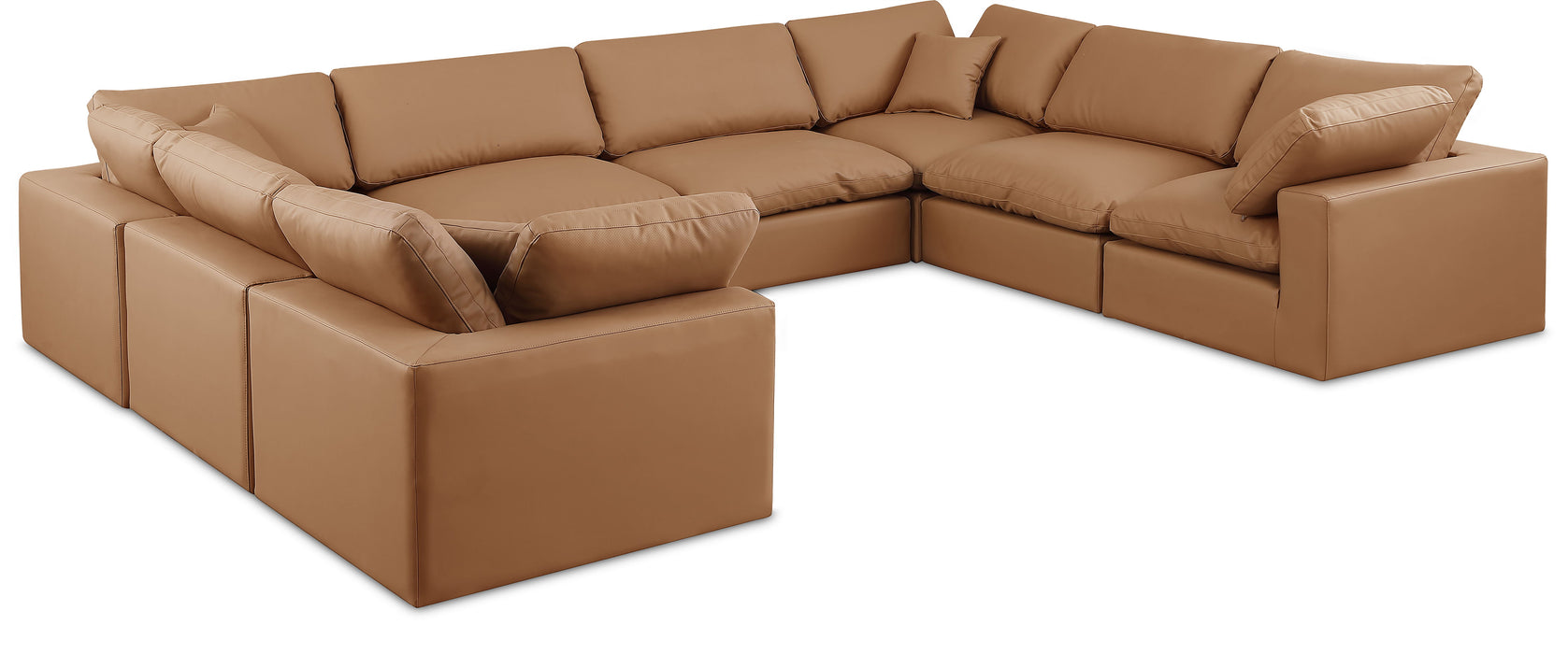 Comfy - 8 Piece Faux Leather Modular Sectional - Simple Home Plus