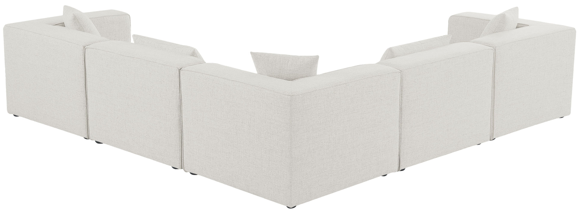 Cube - Linen 5 Piece Modular Corner Sectional - Simple Home Plus