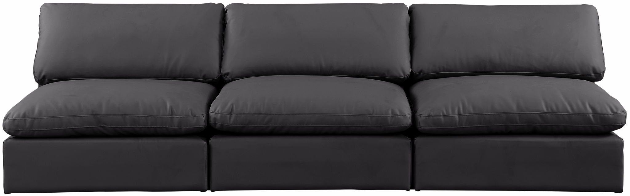 Comfy - Faux Leather Modular Armless Sofa 3 Seats - Simple Home Plus