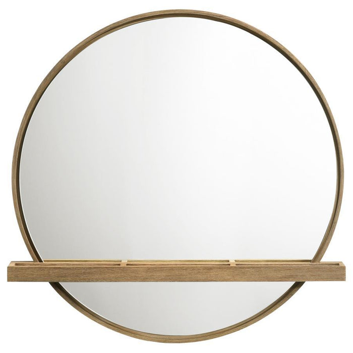 Arini - Round Vanity Wall Mirror With Shelf - Simple Home Plus
