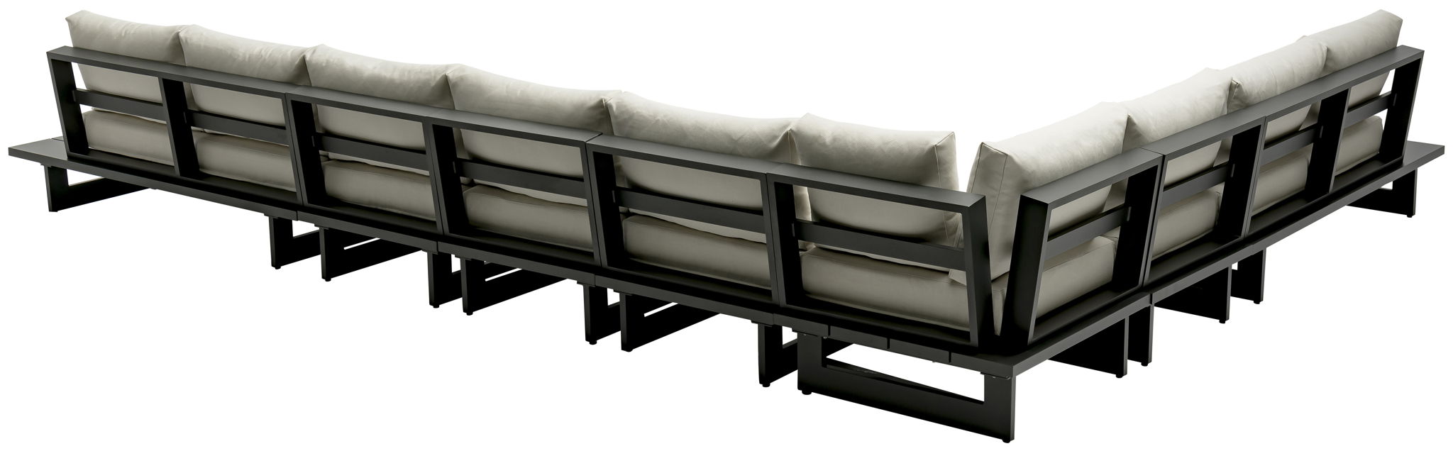 Maldives - 7 Piece Water Resistant Outdoor Patio Modular Sectional With Gray Base