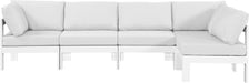 Nizuc - Outdoor Patio 5 Piece Modular Sectional With White Frame - Simple Home Plus