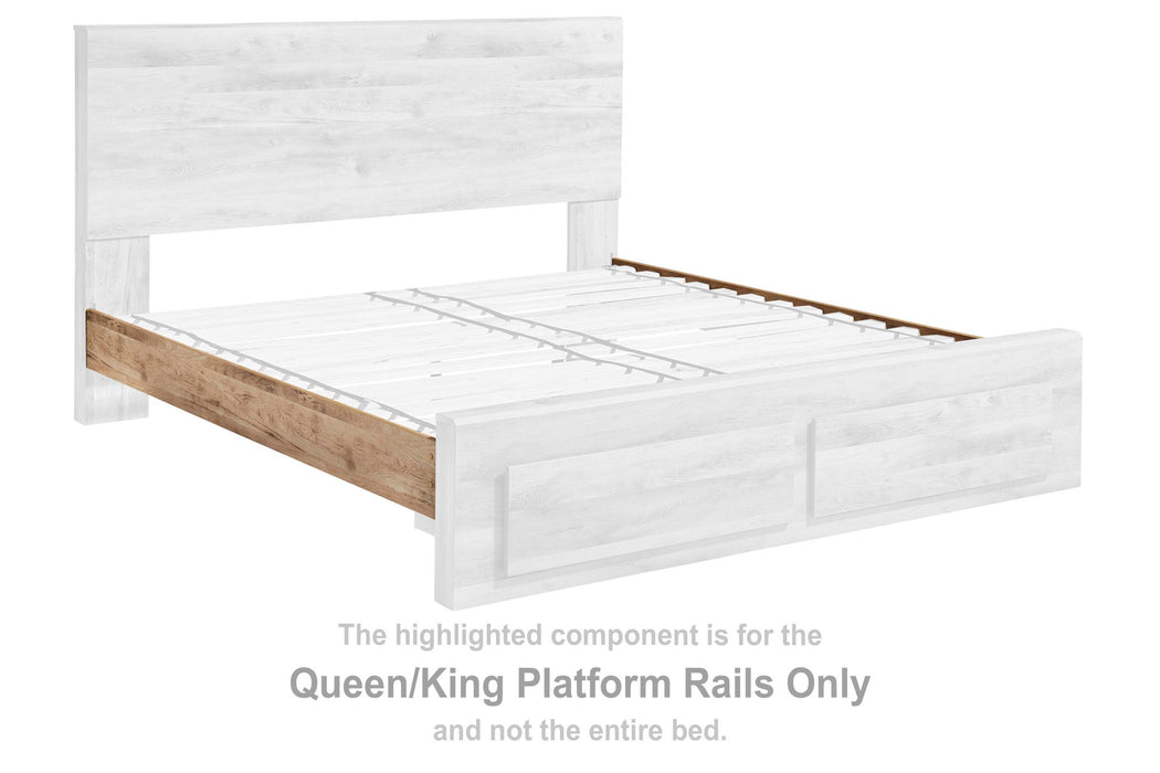 Hyanna - Queen/King Platform Rails - Tan Brown - Simple Home Plus