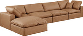 Comfy - 5 Piece Faux Leather Modular Sectional With Chaise - Simple Home Plus