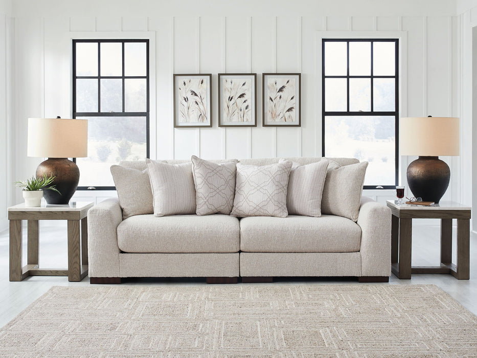 Cavella - Pebble - 2-Piece Sectional Loveseat - Simple Home Plus
