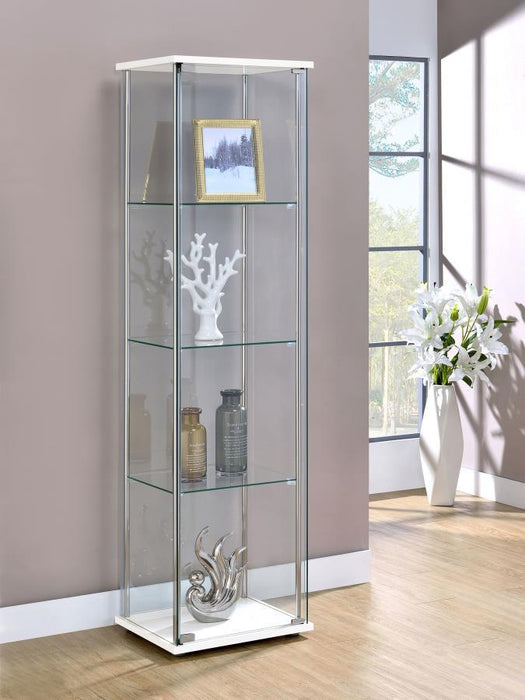Bellatrix - 4-Shelf Clear Glass Curio Cabinet - Simple Home Plus