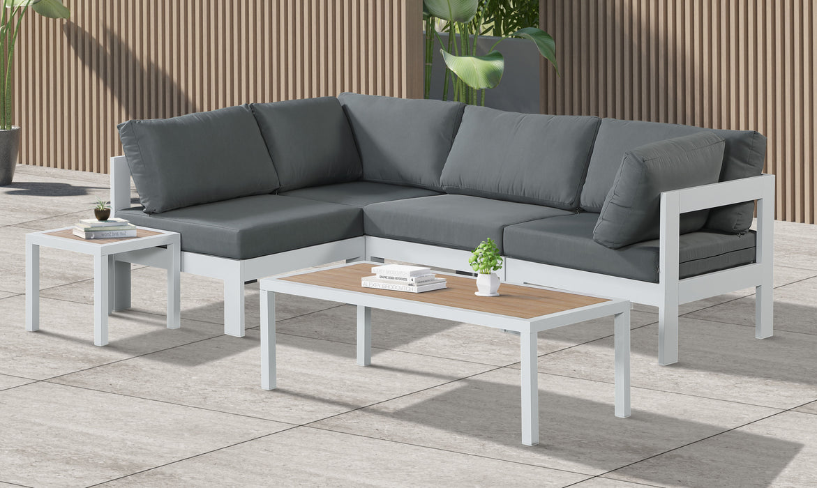 Nizuc - Outdoor Patio 4 Piece Modular Sectional With White Frame - Simple Home Plus