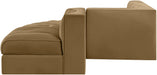 Rummi - Rounded Velvet Performance Fabric Upholstered 5 Piece Modular Sectional - Simple Home Plus