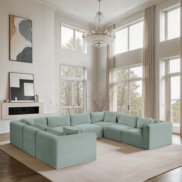Shaggy - 8 Piece Modular U-Shaped Sectional