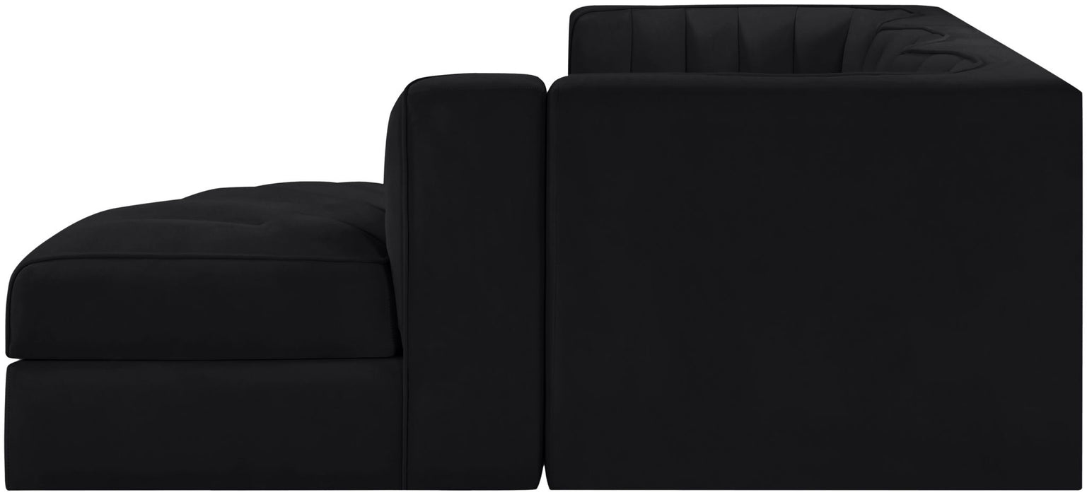 Rummi - Velvet Performance Fabric Upholstered 4 Piece Modular Sectional, With Reverse Corner Chair - Simple Home Plus