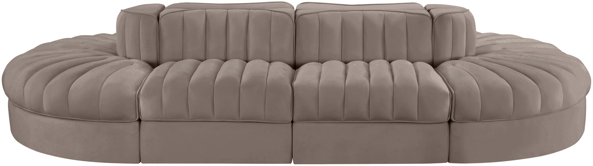 Rummi - Oval Velvet Performance Fabric Upholstered 8 Piece Modular Sectional - Simple Home Plus