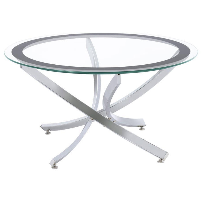 Brooke - Round Glass Top Coffee Table Set - Simple Home Plus