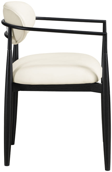 Riccio - Faux Leather Dining Arm Chair (Set of 2) - Black Frame - Simple Home Plus