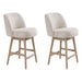 Sadie - Solid Wood Upholstered 26" Counter Height Swivel Barstool - Simple Home Plus