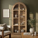 Corva - Solid Wood, Oak Veneer And Stainless Steel Storage Cabinet - Simple Home Plus