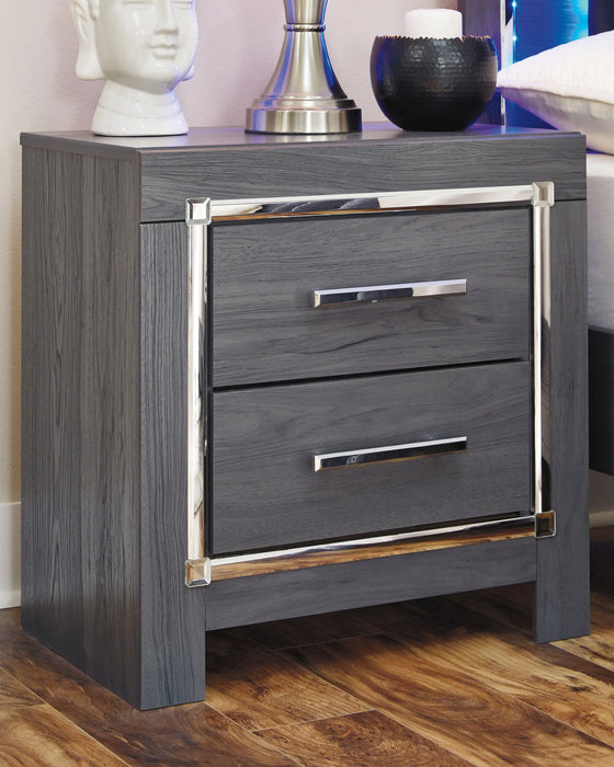 Lodanna - Two Drawer Night Stand - Gray As-IS