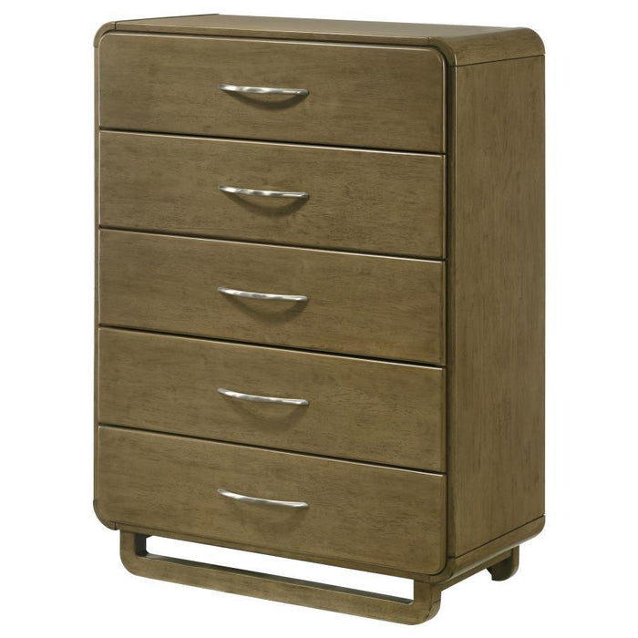Amsbury - 5-Drawer Chest Of Drawers - Nutmeg - Simple Home Plus
