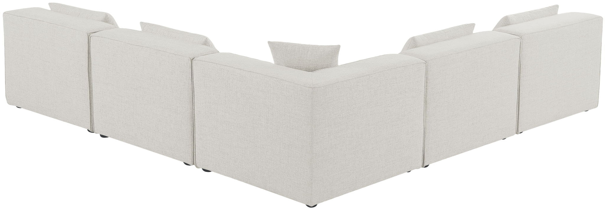 Cube - Linen 5 Piece Modular Corner Armless Sectional - Simple Home Plus