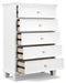 Fortman - White - Five Drawer Chest - Simple Home Plus