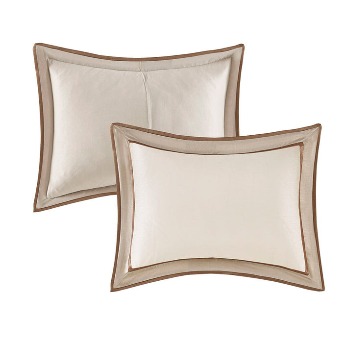 Genevieve - King Comforter (Set of 7) - Taupe / Brown