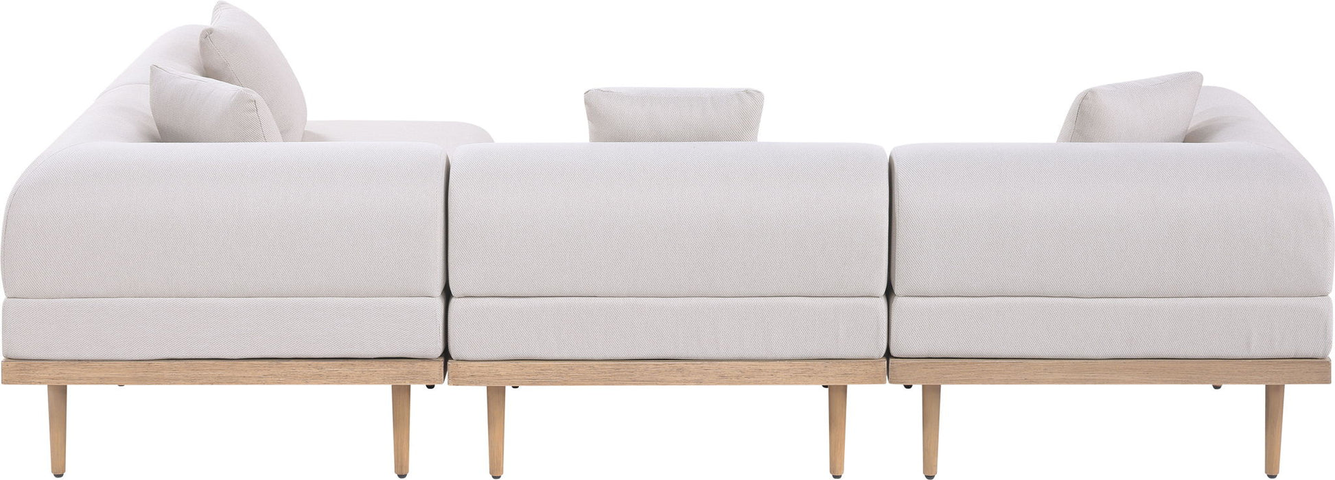 Laguna - 4 Piece 106.5" Upholstered Outdoor Patio Modular Sectional - Simple Home Plus