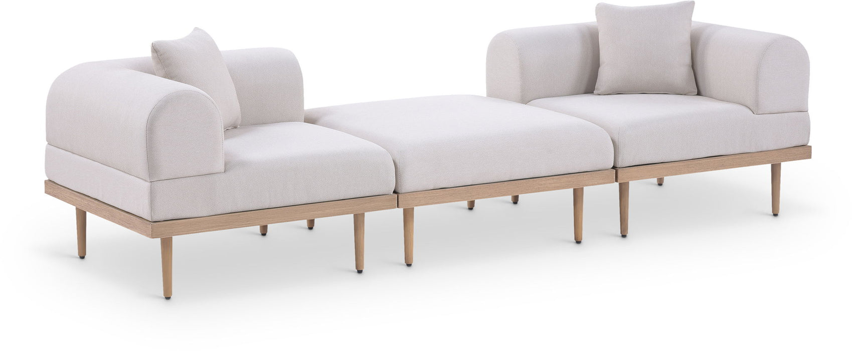 Laguna - 3 Piece 106.5" Outdoor Patio Modular Sofa With Backless Seat - Simple Home Plus