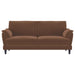 Selma - Velvet Upholstered Crescent Arm Sofa - Rust - Simple Home Plus