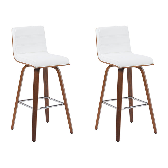 Vienna - Modern Swivel Bar Height Stool - Walnut Finished Wood Frame - Simple Home Plus