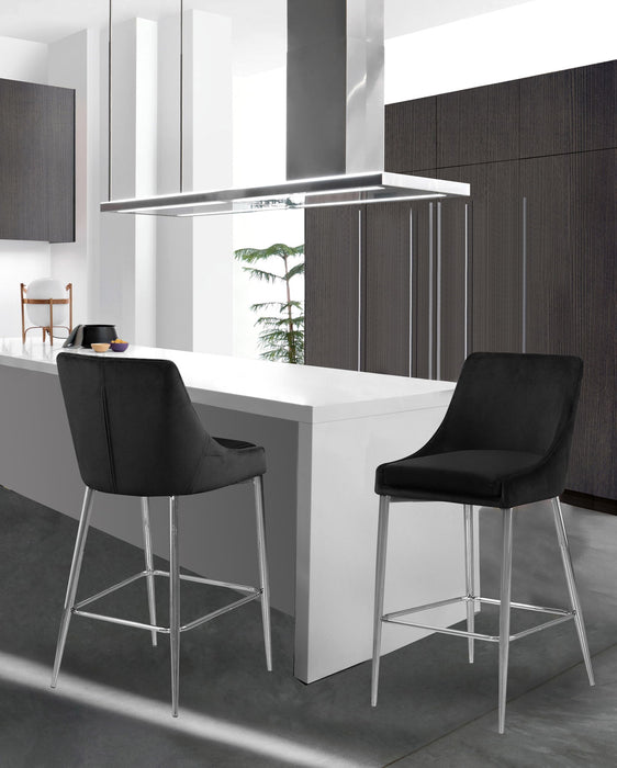 Karina - Stool with Chrome Legs (Set of 2) - Simple Home Plus