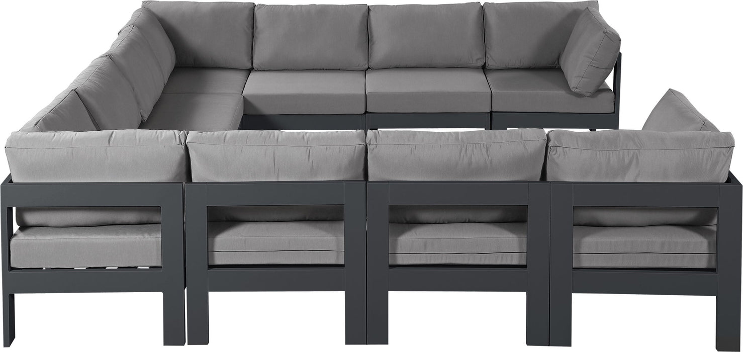 Nizuc - Outdoor Patio 10 Piece Modular Sectional With Gray Frame - Simple Home Plus