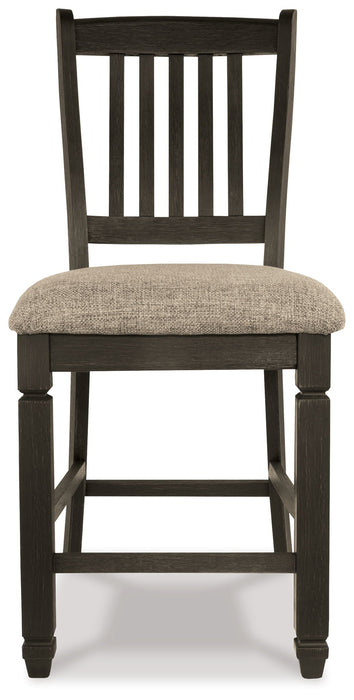 Tyler Creek - Black / Grayish Brown - Upholstered Barstool (Set of 2) - Simple Home Plus