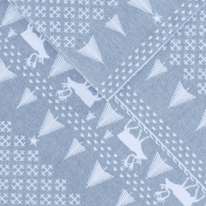 Flannel - King Sheet Set - Blue Winter Frost - Simple Home Plus