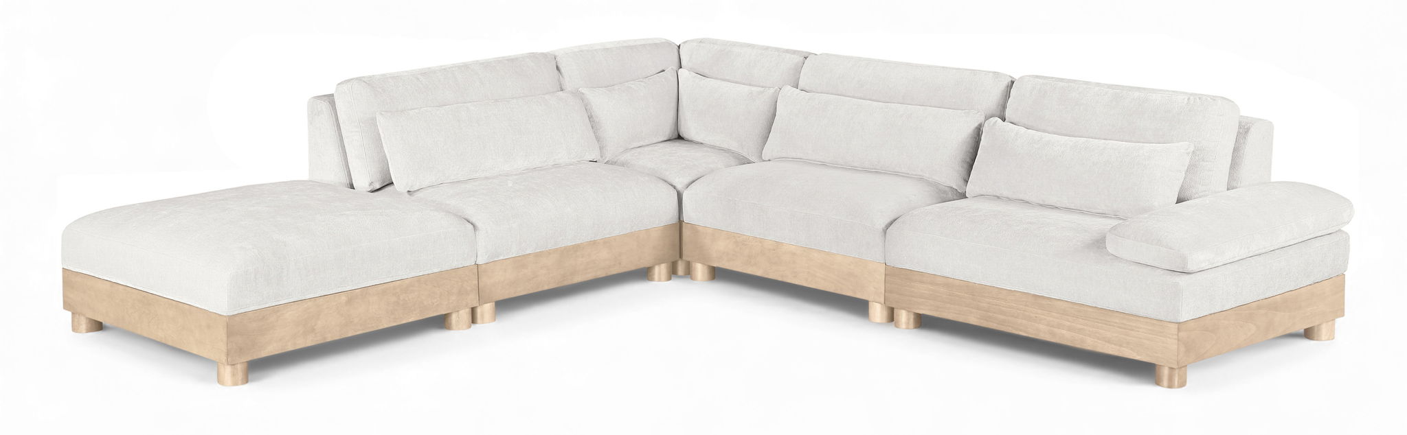 Turin - Chenille Fabric Upholstered Modular Sectional - White - Simple Home Plus