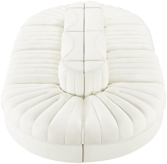 Rummi - Oval Velvet Performance Fabric Upholstered 8 Piece Modular Sectional - Simple Home Plus