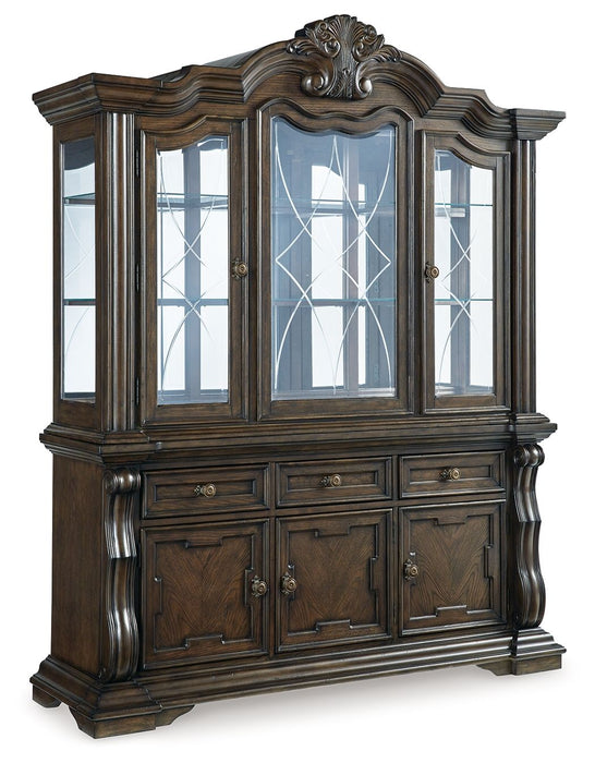 Maylee - Dark Brown - Dining Buffet And Hutch - Simple Home Plus