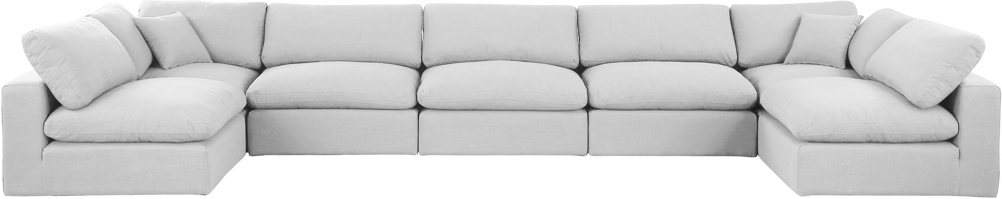 Comfy - 7 Piece Linen Modular Armless Sectional - Simple Home Plus