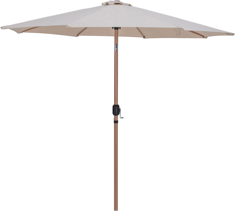 Fiji - Aluminum Patio Umbrella With Square Black And Teak Base - Simple Home Plus