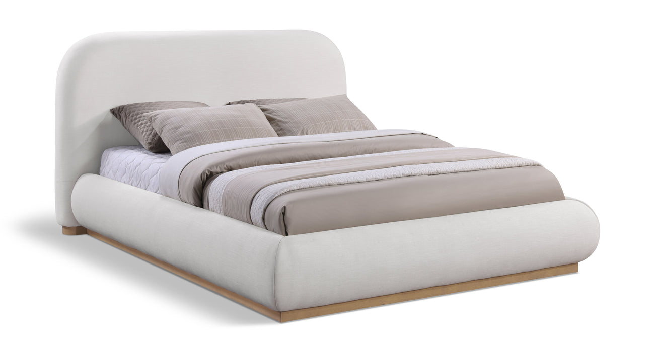 Vaughn - Linen Bed With Natural Base - Simple Home Plus