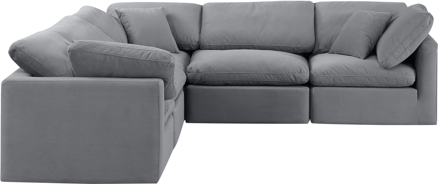Indulge - Velvet 5 Piece Modular Corner Sectional - Simple Home Plus