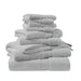800GSM - 8 Piece Antimicrobial Towel Set - Silver - Simple Home Plus