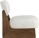 Vetra - Linen Textured Fabric Upholstered Accent Chair With Brown Base - Simple Home Plus