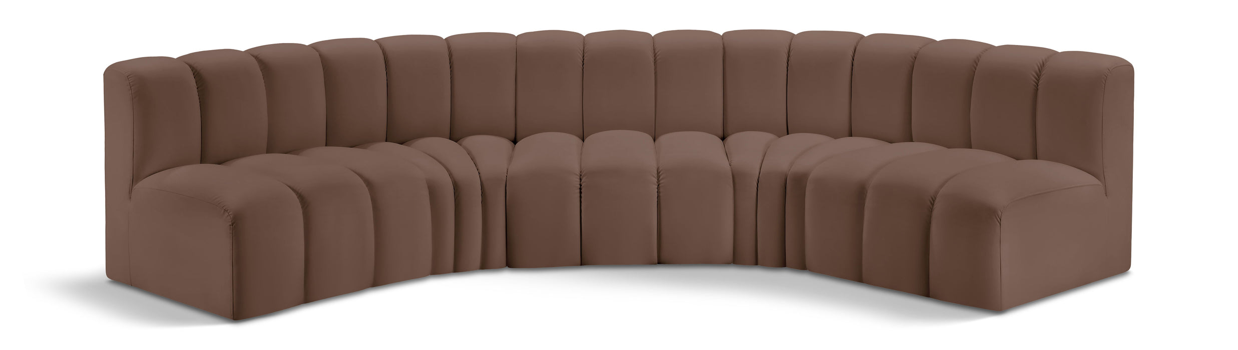 Arc - Faux Leather 5 Piece U-Shaped Modular Sofa - Simple Home Plus
