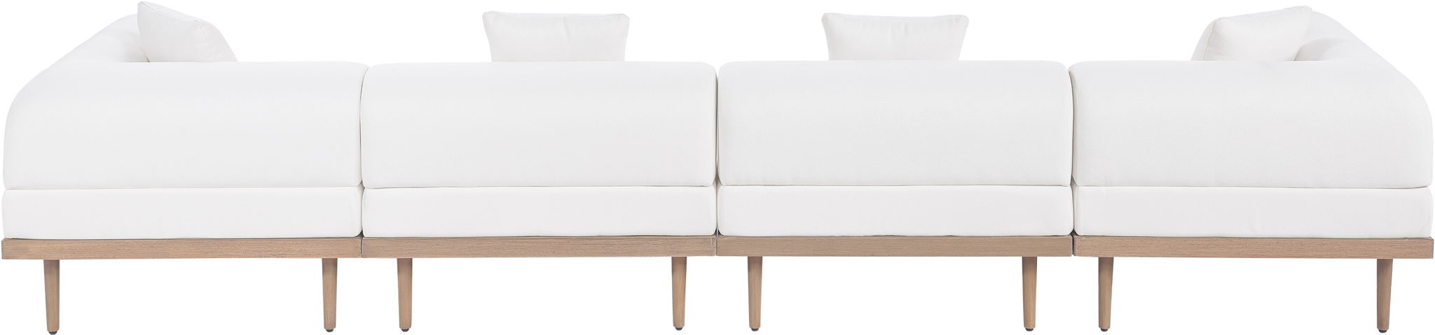 Laguna - 4 Piece Resilient Water Resistant Fabric 142" Upholstered Outdoor Patio Modular Sofa - Simple Home Plus