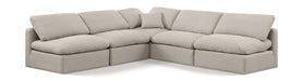 Indulge - Linen 5 Piece Modular Corner Armless Sectional - Simple Home Plus