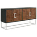 Borman - 4-Door Wooden Accent Cabinet - Walnut And Black - Simple Home Plus