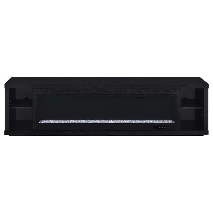 Deiter - 79" TV Stand Fireplace Media Console - Black - Simple Home Plus